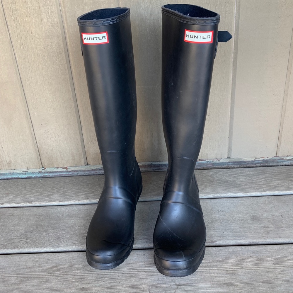 Black Tall Hunter Boots